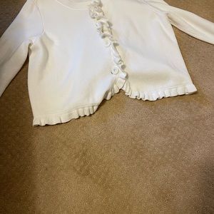Ann Taylor ruffled large  button scalloped Cardigan
